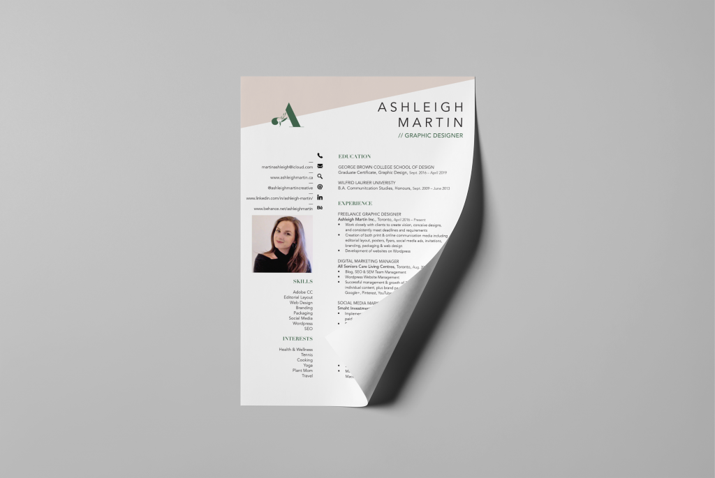 Ashleigh Martin Resume Graphic Designer in Toronto, Canada