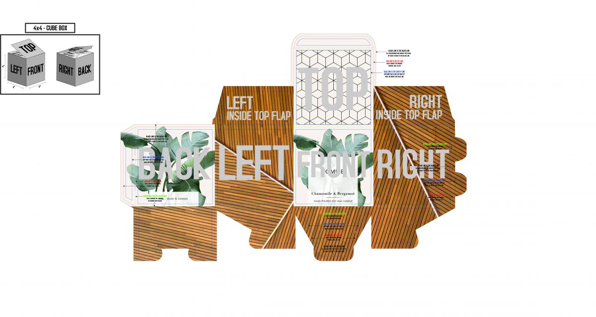 Candle box design package by Toronto Graphic Designer Ashleigh Martin