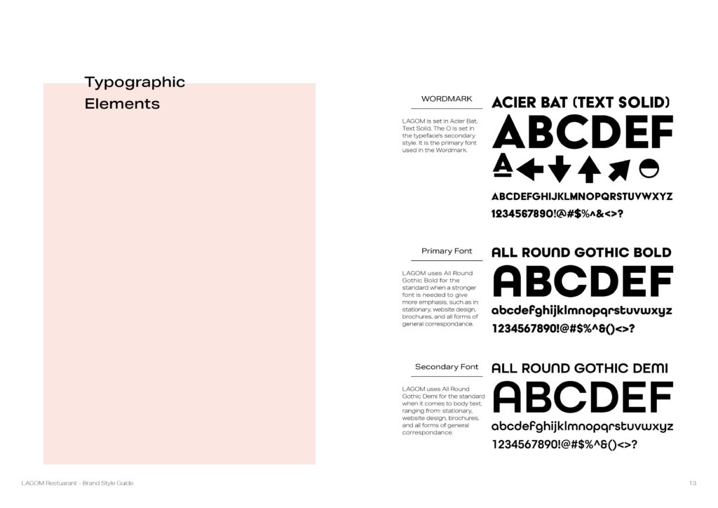 Graphic Design in Toronto for LAGOM Menu and brand identity