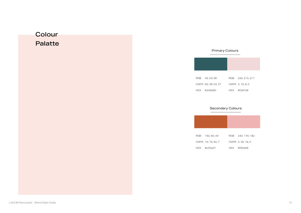 Graphic Design in Toronto for LAGOM Menu and brand identity